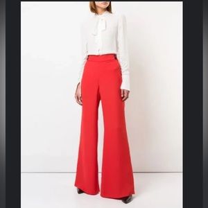 Veronica Beard Taren High-Waist Wide-Leg Trousers sz 4 #O1